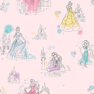 Papel de Parede Disney Princesas Rosa EPLDI0969A