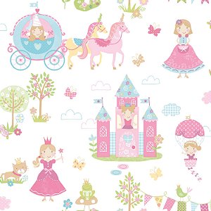 Papel de Parede Princesas Rosa - Tiny T2