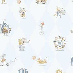 Papel de Parede Circo Azul - Enz