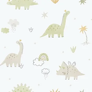 Papel de Parede Dinossauro Verde - Enz