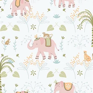 Papel de Parede Elefante Rosa - Enz