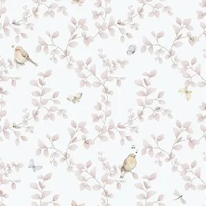 Papel de Parede Passaros Rosa - Enz