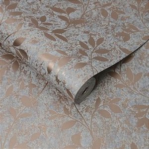 Papel de Parede Florido Rose Gold