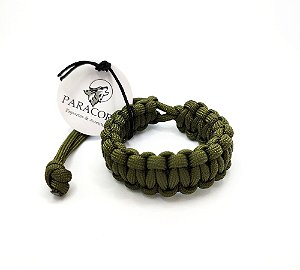 Bracelete Ajustável Verde Oliva - Kit com 5