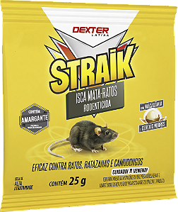 Straik Isca Granulada 25g Raticida Cada Pacote Contra Camundongo Ratazana Rato