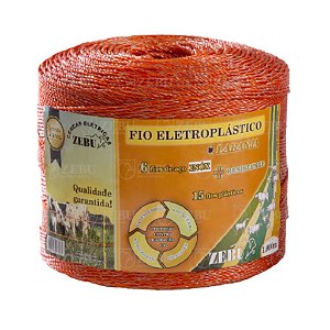 Fio Eletroplastico Laranja ZEBU Para Cerca Elétrica Rural - 500mt
