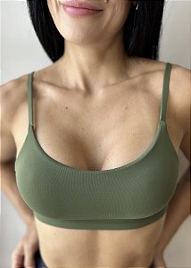 Top Alcinha Duplo Verde Militar | Kamilla