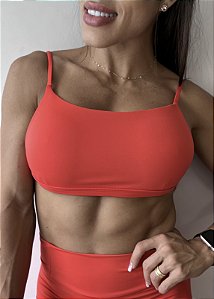 Top Fitness Alcinha Coral | Flex