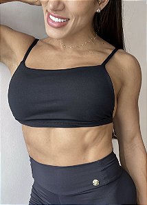 Top Fitness Alcinha Preto | Flex