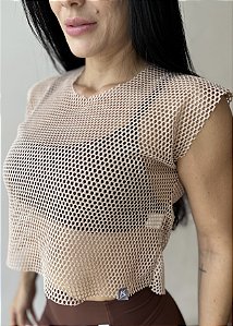 Blusa Telinha Arrastão | Capuccino