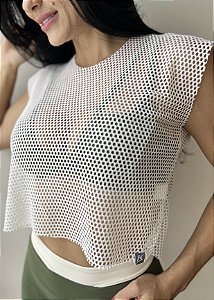 Blusa Telinha Arrastão | Off White