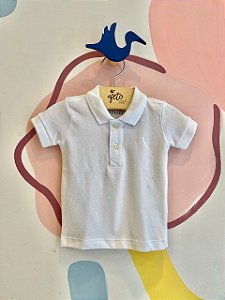 Camiseta Manga Curta Reserva Infantil Masc  Polo Piquet Basica Branco