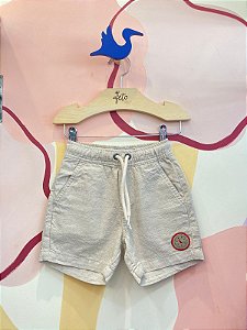 Bermuda Reserva Infantil Masc  Sarja Linho Off White