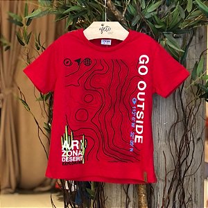 Camiseta Manga Curta Fakini Infantil Masc  Arizona Vermelho
