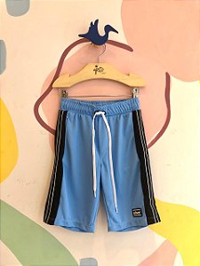 Bermuda Oliver Infantil Masc  Faixa Lateral Preto/Azul