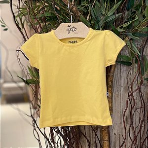 Blusa Manga Curta Fakini Infantil Fem Basica Amarelo