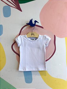 Blusa Manga Curta Fakini Infantil Fem Basica Branco
