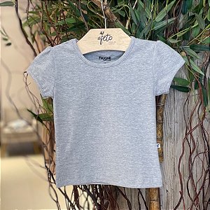 Blusa Manga Curta Fakini Infantil Fem Basica Cinza