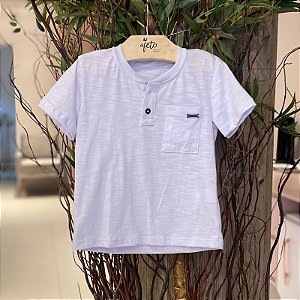 Camiseta Manga Curta Oliver Infantil Masc  Flame C/ Bolsinho Branco