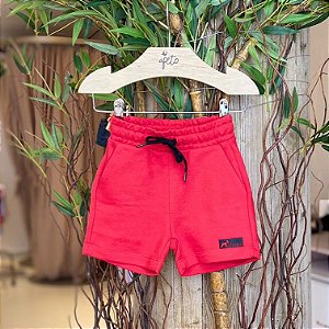 Bermuda Oliver Infantil Masc  Moletinho Lisa Vermelho