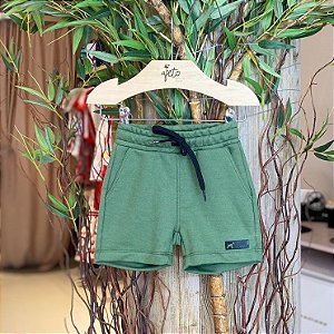 Bermuda Oliver Infantil Masc  Moletinho Lisa Verde