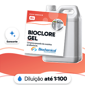 Bioclore Gel - Detergente alcalino clorado com ação espumante - 05 L