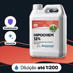 Hipochem 12% - Desinfetante a base de cloro estabilizado - 05 L