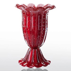 Vaso de Decoração em Murano - Vermelho Intenso - Buquê - Tam Único