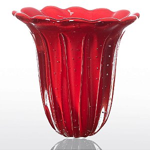 Vaso de Decoração em Murano - Vermelho Intenso  - Elegance