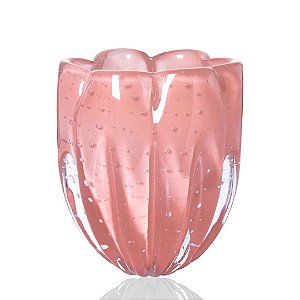 Vaso de Decoração em Murano - Rosa Quartzo - Jelly - Tam M
