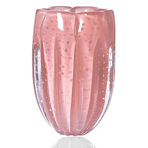 Vaso de Decoração em Murano - Rosa Quartzo - Jelly - Tam G
