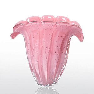 Vaso de Decoração em Murano - Rosa Candy - Firenze - Tam. P