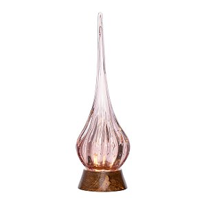 Luminária de Decoração em  Murano - Gota - Vintage Rose - M
