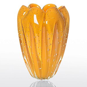Vaso de Decoração em Murano - Amarelo - Jelly - Tam G
