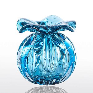 Vaso de Decoração em Murano - Trouxinha Love - Aquamarine - Tam P