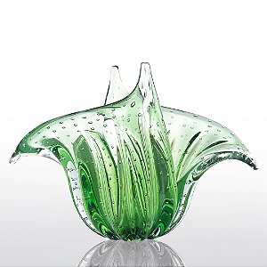 Vaso de Decoração em Murano - Verde Esmeralda - M - Wings