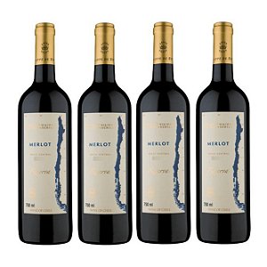 Kit 4 Vinhos Chilenos Baron Philippe de Rothschild Reserva Merlot 750ml