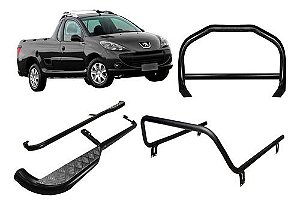 Kit Quebra Mato|estribo|santo Antonio Peugeot Hoggar Preto
