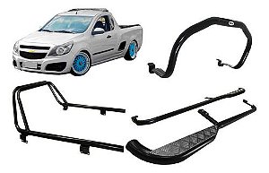 Kit Quebra Mato_estribo_santo Antonio Pick-up Montana Preto