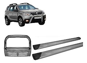 Kit Quebra Mato C/ Chapa+estribo Plataforma Grafite Duster