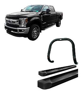 Kit Quebra Mato S/barra+estribo Plat Aluminio Preto F250