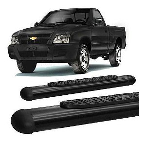 Estribo Oval S10 S-10 1995 A 2011 Cabine Simples Preto