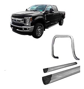 Kit Quebra Mato S/barra+estribo Plat Aluminio Prata F-250