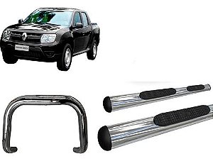 Kit Quebra Mato S/barra+estribo Oval Cromado Renault Oroch