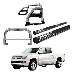 Kit Quebra Mato/estribo Oval/santo Anth2 Amarok Cd Cromado