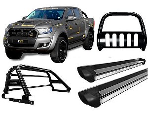Kit Quebra Mat+estribo Pe+sant Antonio H3 Ranger 13/20 Preto