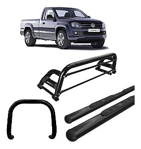 Kit Quebra Mato+estribo Oval+santo Anth2/amarok Cs Preto