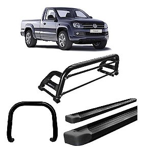 Kit Quebra Mato+estribo Plataf+santo Anth2/amarok Cs Preto
