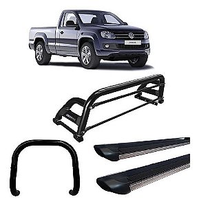 Kit Quebra Mato +estribo +santo Anh2/amarok Cs Preto