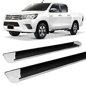 Estribo Alumínio Hilux 2016 E 2017 C/d Personalizado Branco